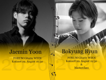 Forum Gitarre Wien 2026: Meisterkurs & Gitarrenkonzerte mit Jaemin Yoon &  Bokyung Byun